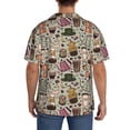 thumbnail image 3 of Pofeuu Coffee pots cup Print Mens Casual Short Sleeve Shirts Beach Summer Spread Collar Pocket Tops Men's Casual Short-sleeved Shirt-Medium, 3 of 5