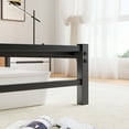 thumbnail image 5 of Queen Size Metal Bed Frame with Wooden Headboard, RGB Lights, Charger, Storage Shelves, 5 of 12