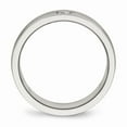 thumbnail image 2 of Solid Stainless Steel Men's and Matte Brushed Finish Grooved CZ Cubic Zirconia Wedding Band Ring Size 7.5, 2 of 8