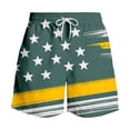 thumbnail image 4 of Huowey Casual Swim Trunks For Men Independence Day Patriotic Graphic Stars Striped Print Summer Beachwear Lightweight Elastic Waistband Wide Leg Loose Fit 4Th Of July Beach Shorts,Army Green,XXL, 4 of 4