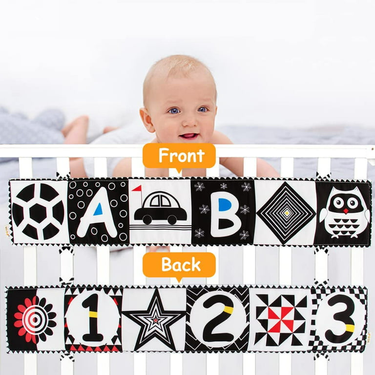 Black and White High Contrast Soft Cloth Book Baby Newborn Sensory Toys