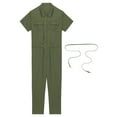 thumbnail image 5 of Zaldita Men's Work Overalls One Piece Mechanics Workwear Lightweight Jumpsuits Short Sleeve Suits Army Green XL, 5 of 7