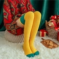 thumbnail image 5 of Warop Women's Knee-High Socks, Fashion Christmas Coral Fleece with Pom Pom, Thickened Thermal for Holiday and Winter Wear, 5 of 5