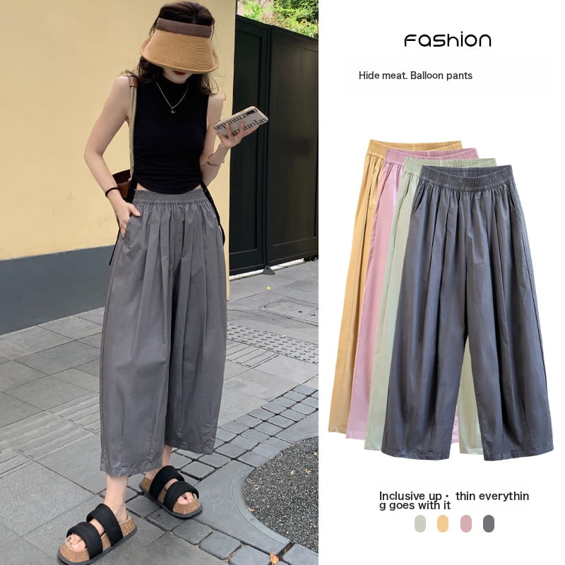 【BAON】Sofyu Balloon Wide Cotton Pants Japanese Workmade Balloon Pants Female Summer Loose Large