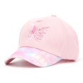 thumbnail image 4 of RTKFRFLM Girls Butterfly Embroidered Sequin Baseball Cap Outdoor Adjustable Sun Protection Hat 3-6 Years, 4 of 5