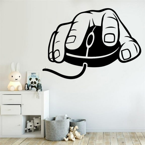 Computer Mouse Wall Decal Gaming Gamer Video Game Vinyl Sticker Kids Teen Room Wall Art Bedroom Decor 79x57cm