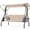 Khaki, variant on 800LBS Patio Swing with Canopy 3 Seat Outdoor Porch Swing with Stand w/Cup Holder & Pillow Glider Chair Swing Bed for Patio Backyard Poolside (Blue)