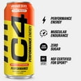 C4 Energy Carbonated Zero Sugar Energy Drink, Pre Workout Drink + Beta Alanine, Orange Slice, 16