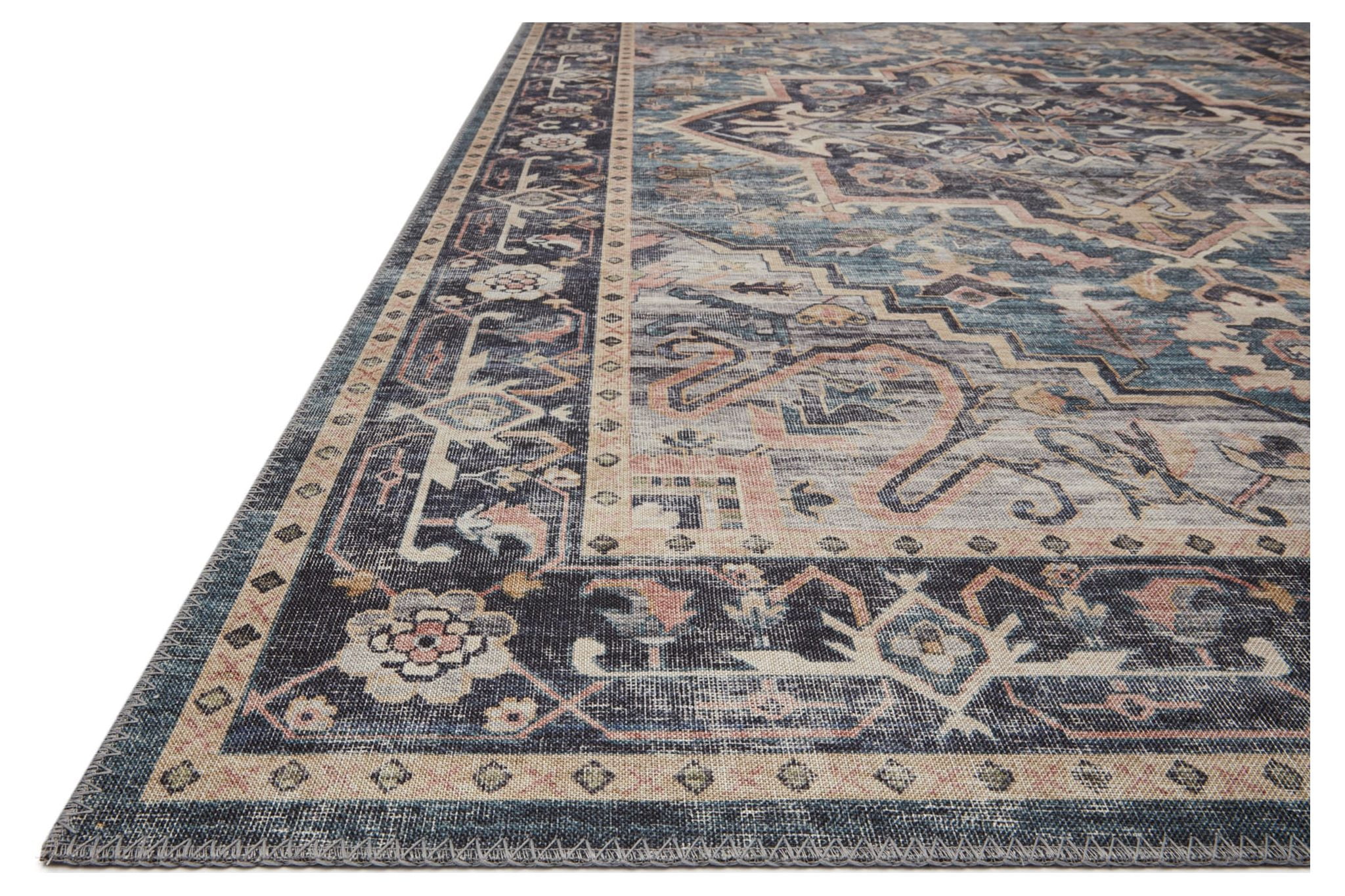 Loloi Hathaway Printed Oriental Area Rug, Navy, 9'x12'