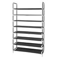thumbnail image 2 of 8-Tier Shoe Rack, Storage Storage Organizer, Metal Frame, Non-Woven Fabric, for Living Room,Black, 2 of 7