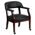 thumbnail image 1 of Black Vinyl Luxurious Conference Chair with Accent Nail Trim and Casters, 1 of 9
