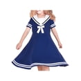 thumbnail image 1 of Girls Dress Swing School Uniform Bow Tie Sailor Collar Short Sleeve 8 Years, 1 of 6