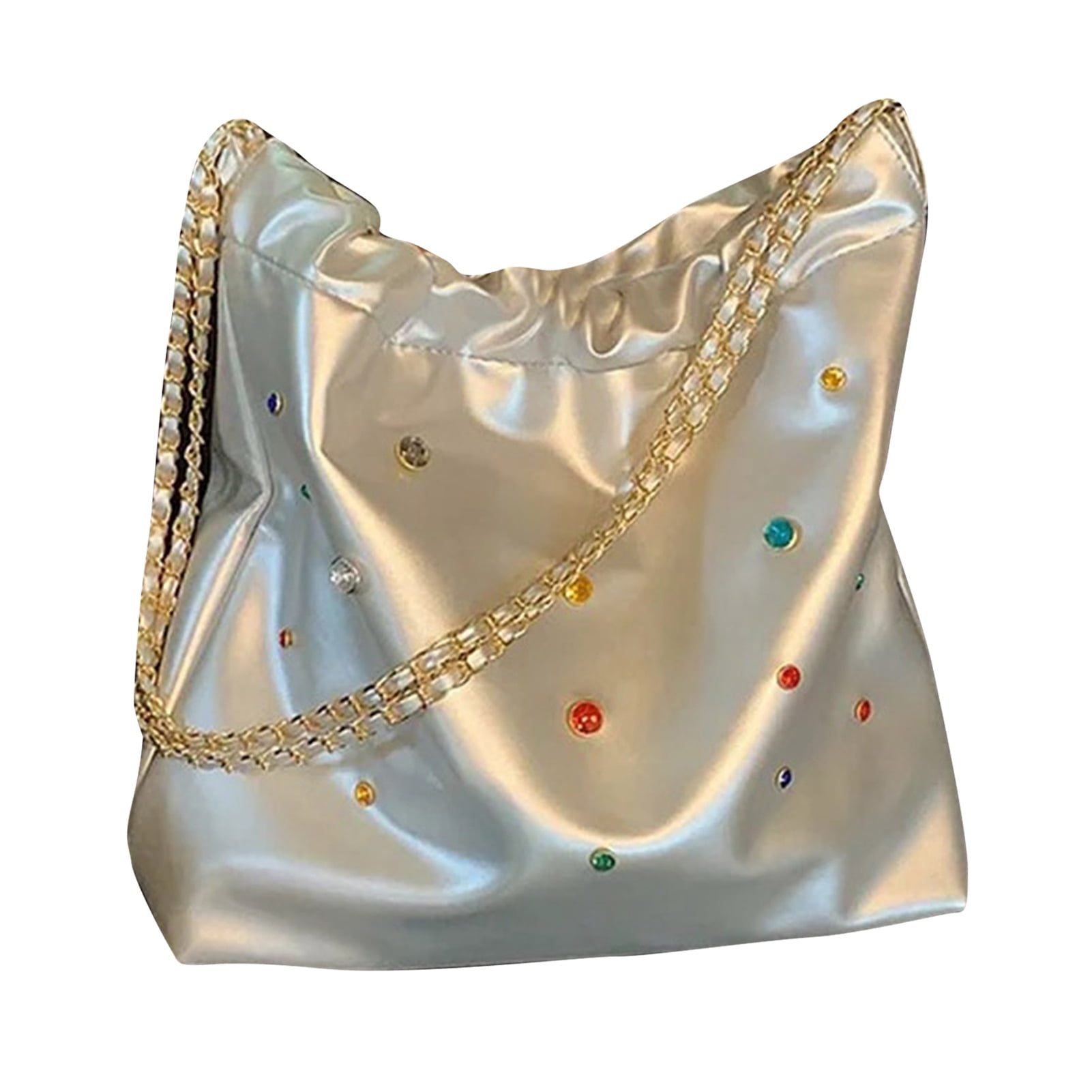 Bucket Bag Handbag Hand Bag Long Chain Strap PU Single Shoulder Purse for Party Travel