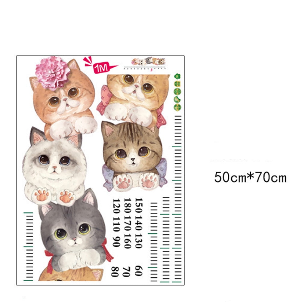 ACTOPS Cute Cat Theme Family Room Window Wall Mural Decorative 