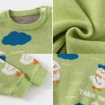 thumbnail image 5 of SERTG Kids Cute Print Knit Cardigan Sweater Cozy Warm Outerwear Round Neck Versatile Cover Fall Winter Coat for Children 3-9 Years(Green#1,2 Years), 5 of 6