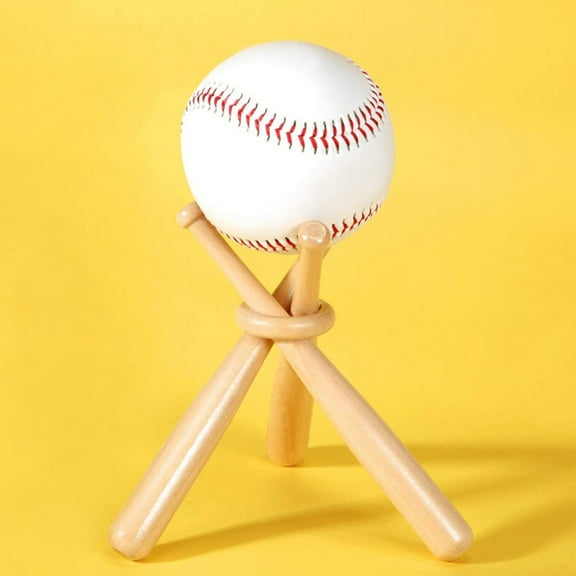 Uxgjfwu Wooden Baseball Bat Holder Elegant Display Stand for Sports Memorabilia Collectibles Decorative Shelf Organizer Wall Mount
