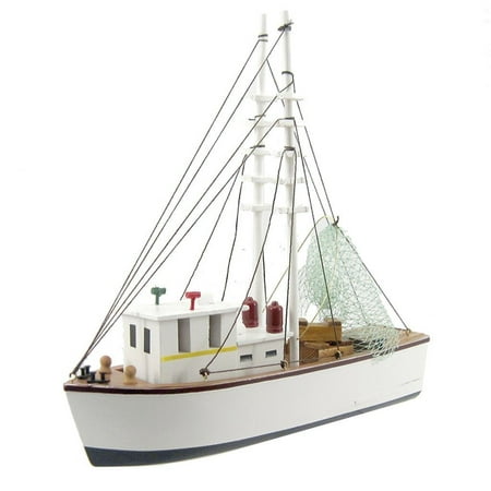 Wood Nautical 11.75 Inch Fully Assembled Shrimp Fishing (Best Boat For Chesapeake Bay)