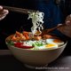 thumbnail image 5 of Cuenco de cerámica japonés de 8 pulgadas, cuenco de Ramen, cuenco individual para Fideos, cuenco de ensalada para el hogar, cuenco grande, vajilla creativa especial para restaurante, 5 of 5