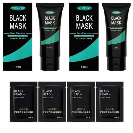 Charcoal Mask 2 Blackhead Remover Mask + 15 Pore Strips, Peel Off Face Mask Black Facial Blackhead Mask That Is Great For Deep Cleansing Blackheads, Whitehead, Clogged Pores, Pimples & Acne (Best Products For Clogged Pores And Blackheads)