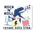 thumbnail image 1 of SIDONKU Music Rock and Roll Dino for Bear Boy Cat Comic Concert Mousepad Mouse Pad Mouse Mat 9x10 inch, 1 of 1