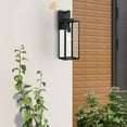 thumbnail image 3 of 22 in. Matte Black Dusk to Dawn Outdoor Wall Lantern Sconce with No Bulbs Included, 3 of 8