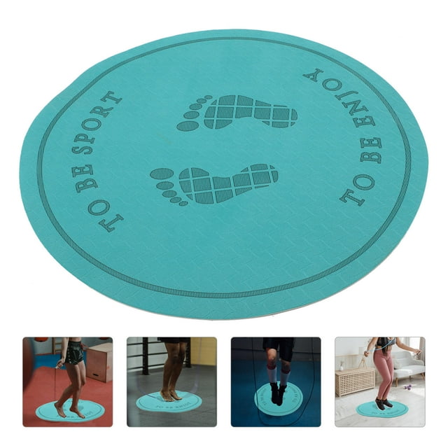 FUEENIRVA Portable Sports Pad Dark Green Household Workout Mat for Exercise Soundproof Skipping Mat