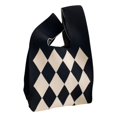 thumbnail image 4 of Bolso de mano de punto para mujer, tipo hobo, de gran capacidad, elegante, para viajes negro, 4 of 9