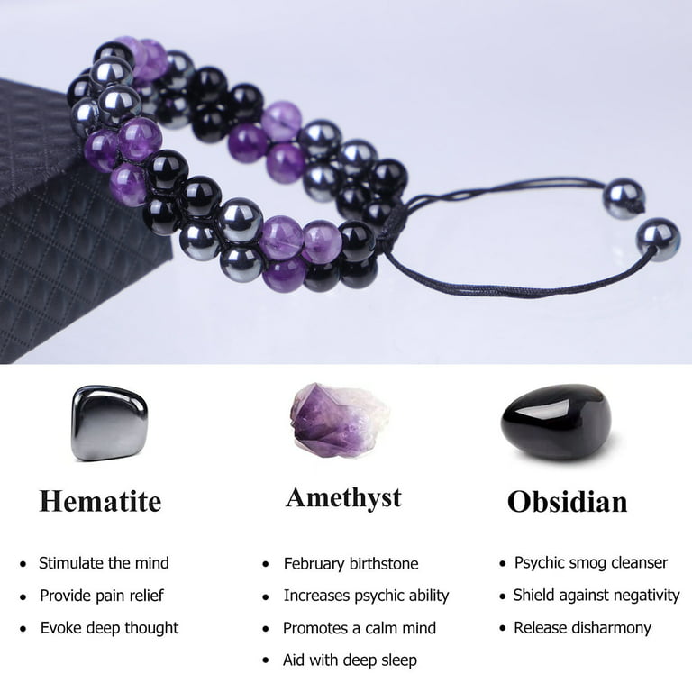 Grade A Hematite Crystal Bead Bracelet 8mm, Genuine Hematite Gemstone  Bracelet, Relieving Stress and Anxiety, Gift for Men & Women 