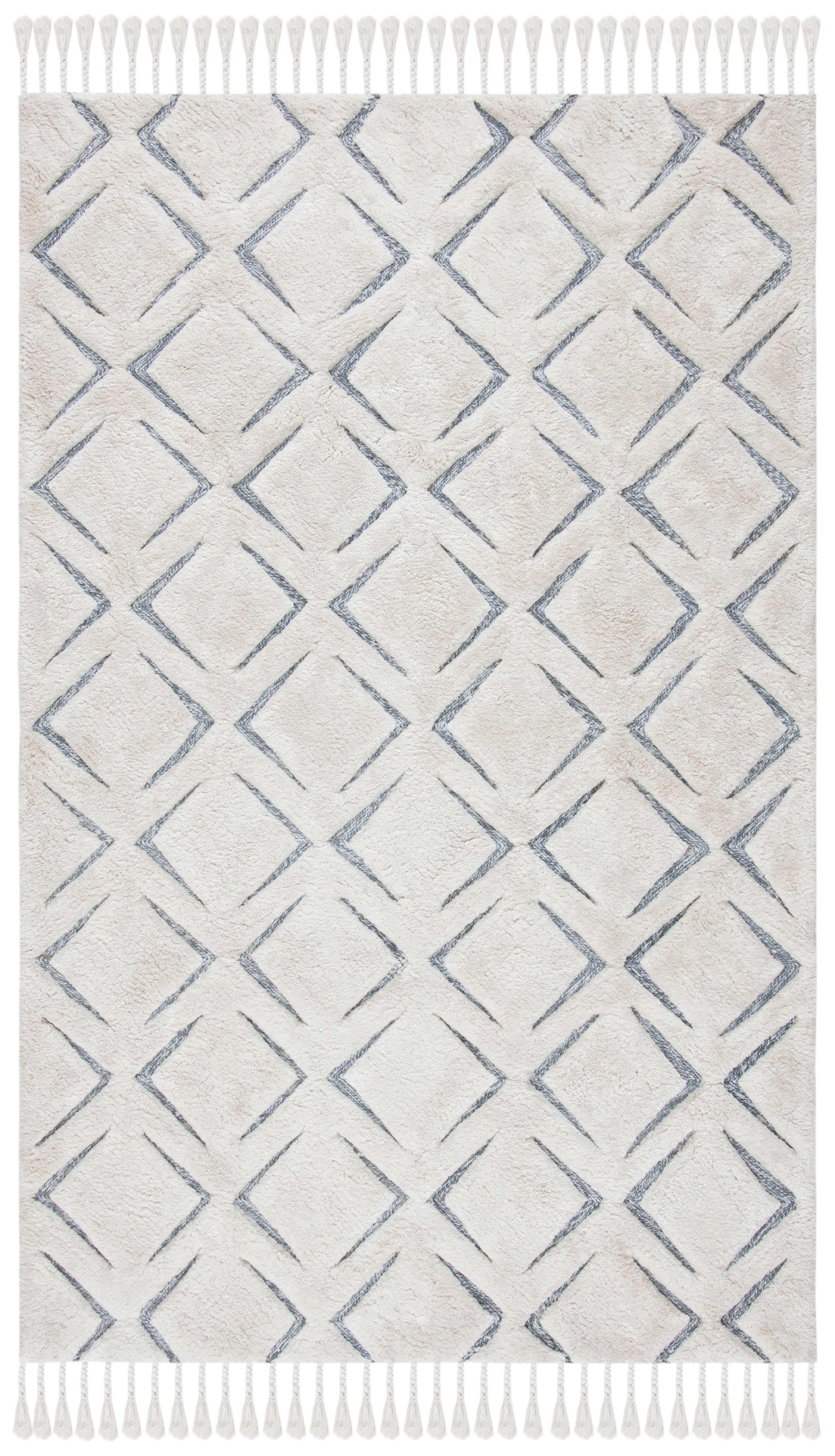 SAFAVIEH Sahara Ashlea Geometric Area Rug, Ivory/Grey, 6' x 9'