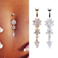 thumbnail image 3 of Navel Ring Rhinestone Decorative Body Piercing Jewelry Belly Button Ring, 3 of 8