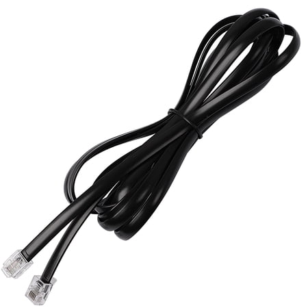 RJ12 6P6C Telephone Handset Receiver Extension Line Wire Cable Black 8.4Ft