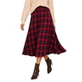 thumbnail image 2 of DYTTDG Women's Classic Plaid High-Waist A-Line Midi Skirt | Elastic Waist Mid-Calf Flared Skirt, Casual Spring-Fall Outer Bottom for Daily & Vacation Occasions, 2 of 8