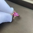 thumbnail image 3 of Pink Flamingo Ring, Sterling Silver Bird Ring, Dainty Statement Ring, Tropical Bird pink topaz and sapphire Ring, Animal Lover Gift, 3 of 6