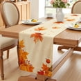 thumbnail image 4 of Fall Table Runner with Maple Leaves, Pumpkins,Thanksgiving harvests Farmhouse Style Autumn Table Decoration for ​Dining​ Party and Home ​Decor,36x13 ​inches​, 4 of 6