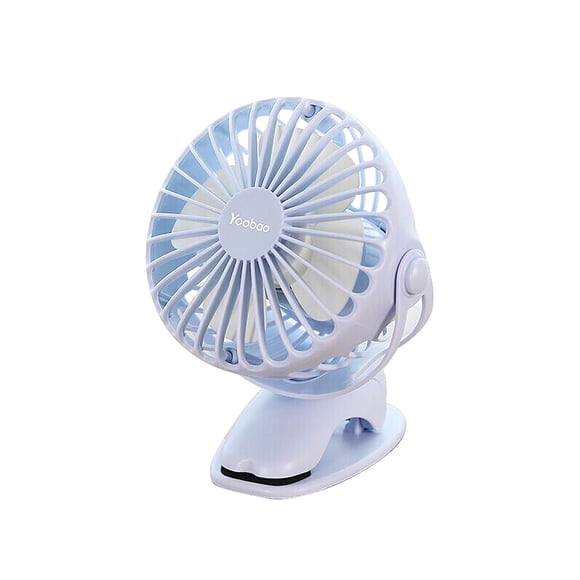 Yoobao Y-F04 Ventilateur USB Rechargeable Mini Ventilateur à Main Clip de Bureau 4 Niveaux Petit Ventilateur Électrique Bleu 6400mAh