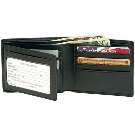 Royce Leather Men's Bifold Wallet With Double ID Flap in Genuine Leather