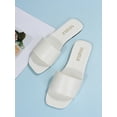 thumbnail image 5 of Elegant White Slide Sandals For Women, Minimalist Single Band Sandals, 5 of 5