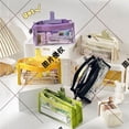 thumbnail image 2 of Under 1 Dollar Transparent Pencil Case Student Large Capacity Japanese Canvas Pencil Case Candy Color Stationery Bag Multilayer Stationery Case, 2 of 2