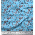 thumbnail image 1 of Soimoi Blue Viscose Chiffon Fabric Cherries Fruits Print Fabric by Yard 42 Inch Wide, 1 of 3