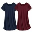 thumbnail image 2 of Avidlove 2 Pack Women Nightgowns Sleapwear Short Sleeve Sleepshirt Soft Sleepdress Casual Pajama Dress S-XXL, 2 of 7