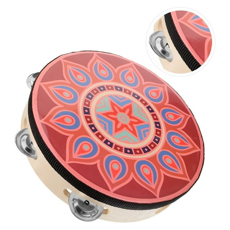 PENIKOKO Handheld Tambourine Stainless Steel Musical Instrument Dunhuang Style Percussion Drum 1 Set for Kids and Adults