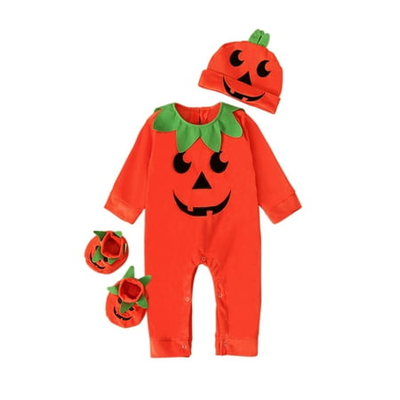 

Newborn Baby Girl Christmas Onesies Outfits Infant Long Sleeve Ruffle Romper + Headwear Set for Newborn 0-18 Months