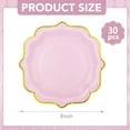 thumbnail image 2 of Tutuviw 30 Pcs 8.4 inch Pink Scalloped Plates, Dessert Paper Plates Cake Plates, Disposable Scalloped Paper Plates with Gold Foil Edge Light Pink Plates for Tea Party Baby Shower Birthday, 2 of 7