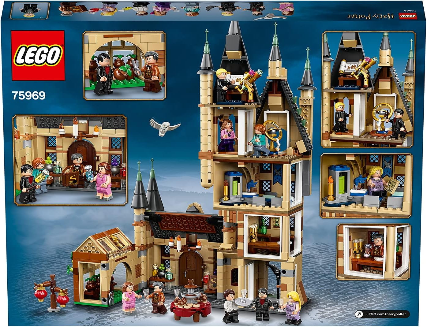 LEGO Harry Potter Hogwarts Astronomy Tower 75969, Castle Toy Playset with 8 Character Minifigures including Harry Potter and Draco Malfoy, Birthday Gifts for Kids, Girls & Boys