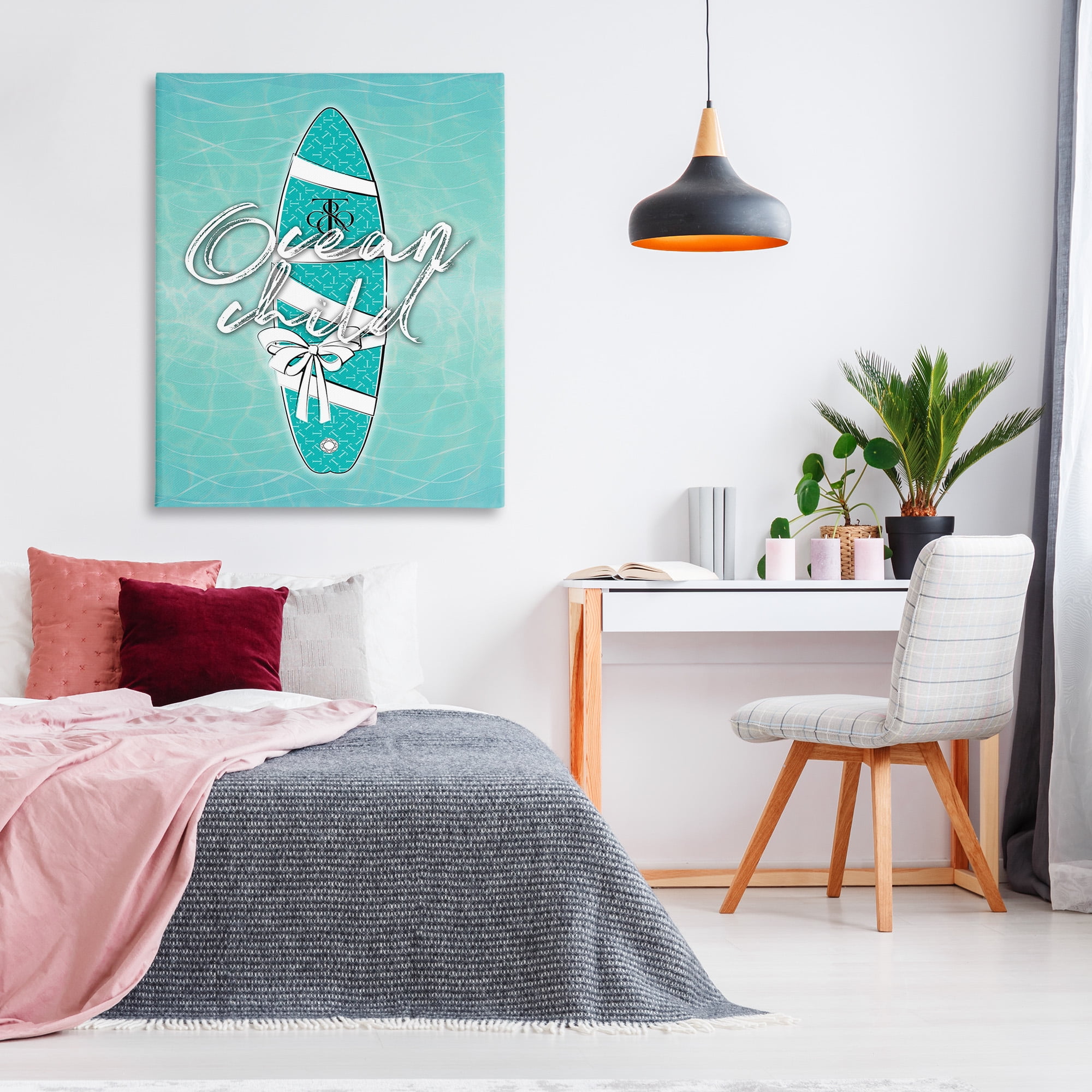 Stupell Industries Ocean Child Surfboard Beauty & Fashion Painting Gallery Wrapped Canvas Art Print Wall Art, 36 x 48