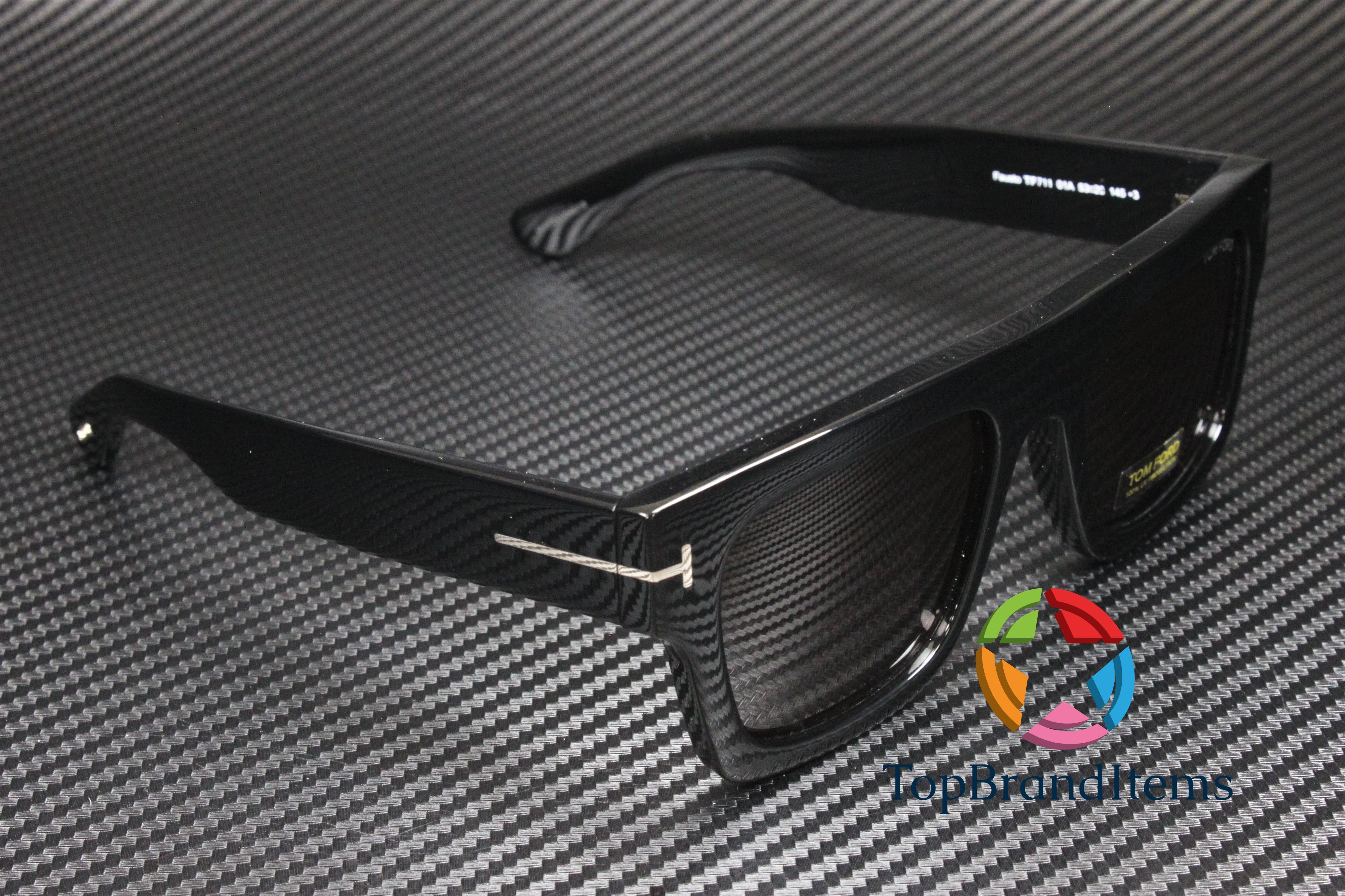 Tom Ford Fausto FT0711 01A Shiny Black Smoke 53 mm Men's Sunglasses