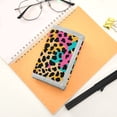 thumbnail image 7 of JIALIOU Nylon Trifold Card Wallet with ID Window Zipper Pocket for Men Women Teen Soft Color Leopard Print, 7 of 7