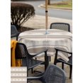 thumbnail image 5 of Outdoor Tablecloth with Umbrella Hole for Patio/Picnic/Party/Camping, Brown Striped Waterproof Table Cloth Square Cover Washable, Modern Geometric Aesthetics (54"x 54"), 5 of 9
