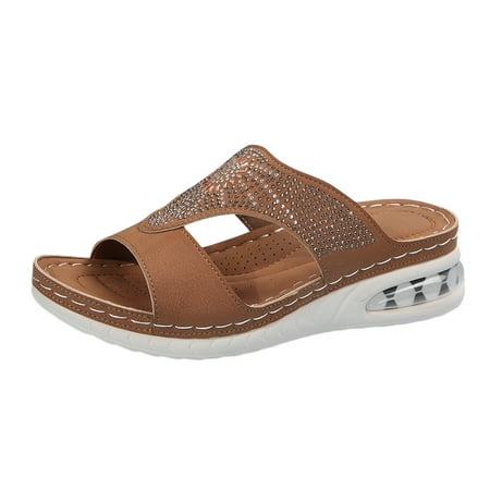 

Jungdeepe Women s Summer Fashion Retro Open Toe Ignite Slides Women Memory Foam Slippers for Women Fuzzy Women Sandals Size 8 Booties Slippers for Women Indoor Soft Sole Slippers for Women Indoor