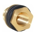 thumbnail image 4 of Solid Brass Bulkhead Fitting For Valves, Rust Resistant Heavy Duty Adapter Ensuring Strong Seal With Integrated Gasket For Easy Installation, 1 Female 1 - 1/4 Male, Brass, 4 of 5